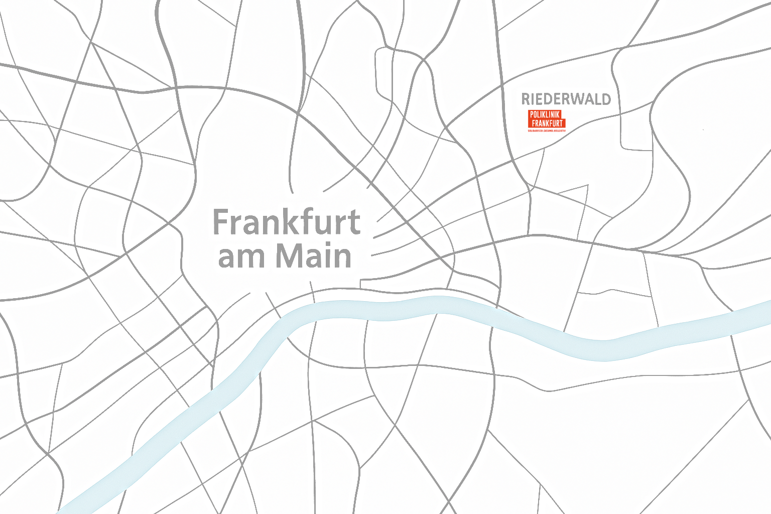 Eine Karte von Frankfurt mit dem Stadtgebiet Riederwald